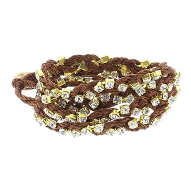 PULSERA TRENZADO CRISTALES