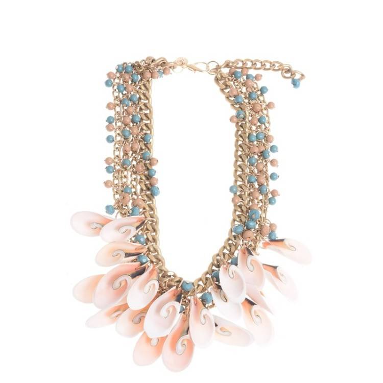 SHELL BEADS SHORT NECKLACE
