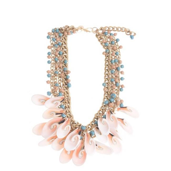 SHELL BEADS SHORT NECKLACE