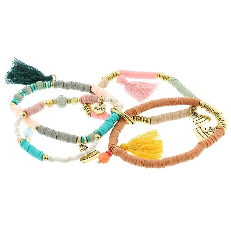 BRACELET 4 STRAPS BEADS