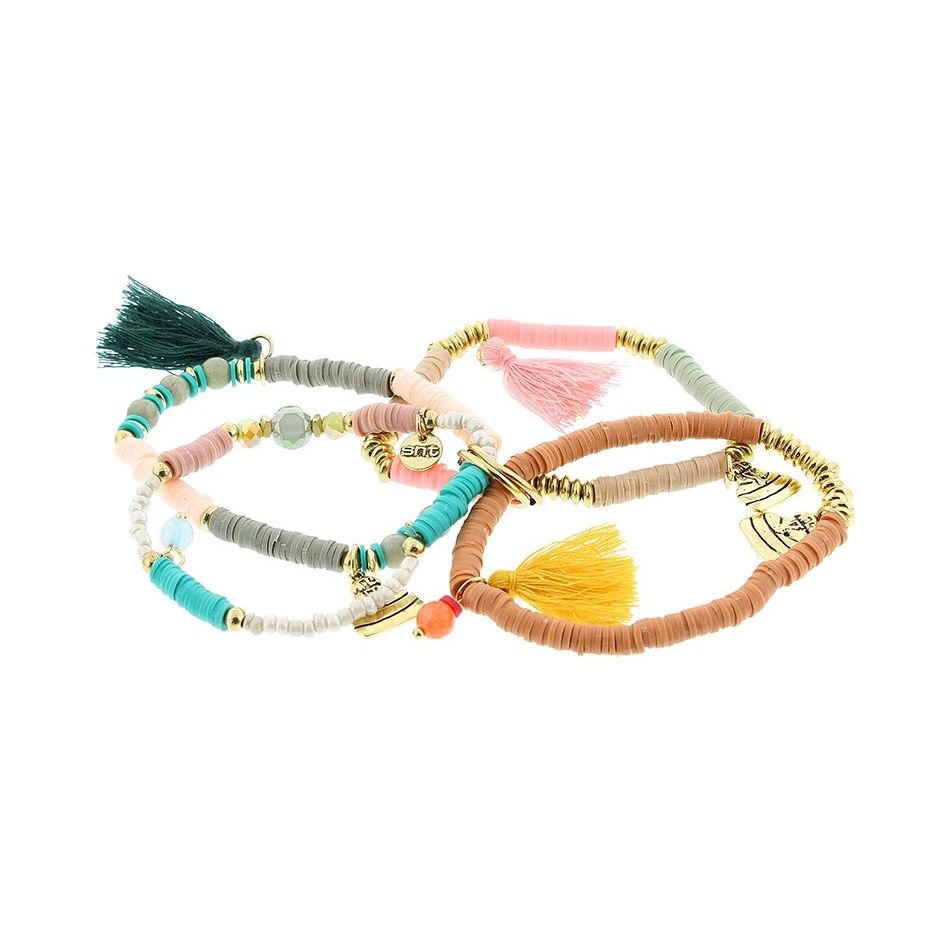 BRACELET 4 STRAPS BEADS