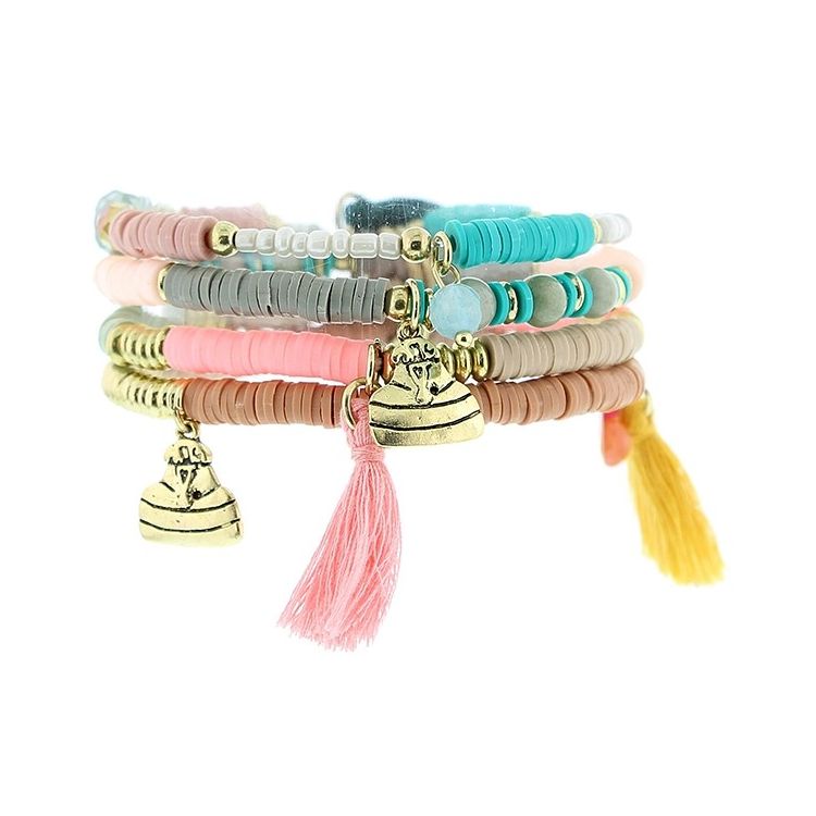 PULSERA 4 TIRAS CUENTAS 2