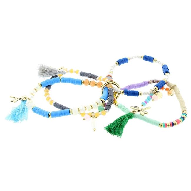 PULSERA 4 TIRAS CUENTAS