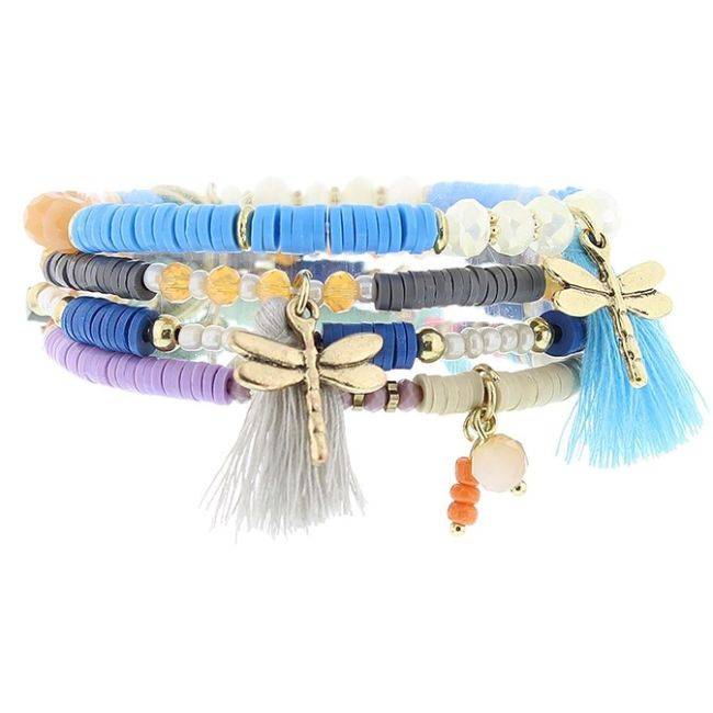 BRACELET 4 STRAPS BEADS
