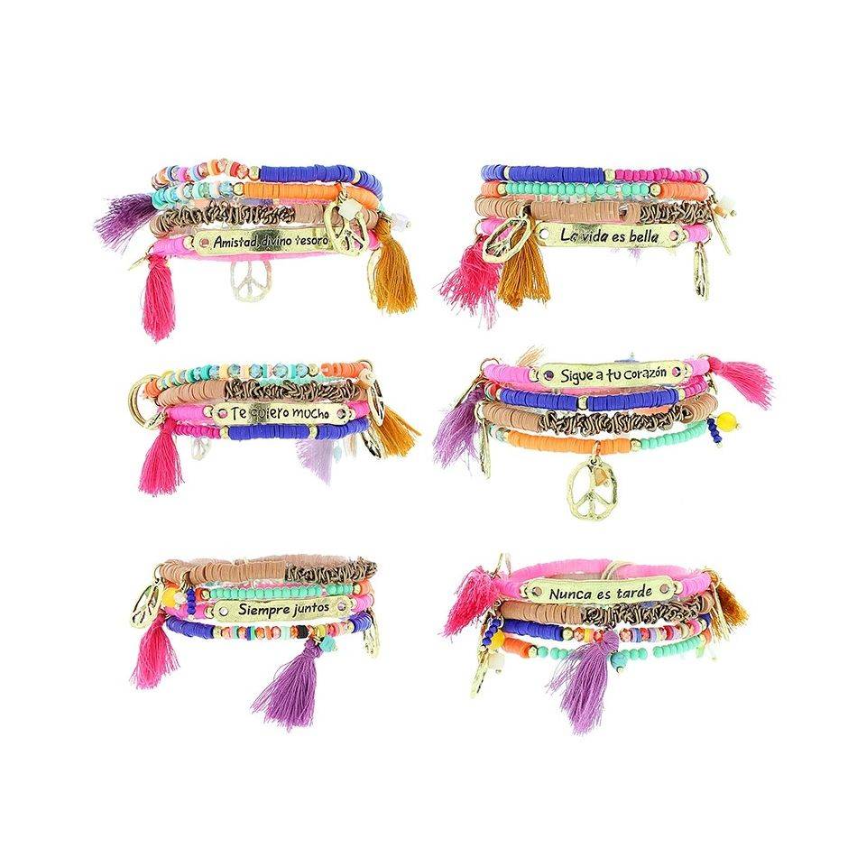 BRACELET 4 STRAPS BEADS