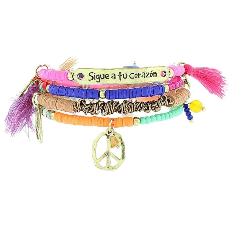 BRACELET 4 STRAPS BEADS