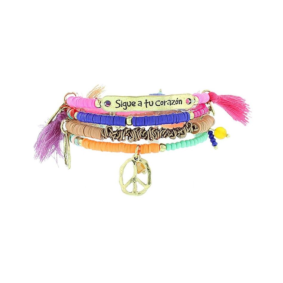 PULSERA 4 TIRAS CUENTAS