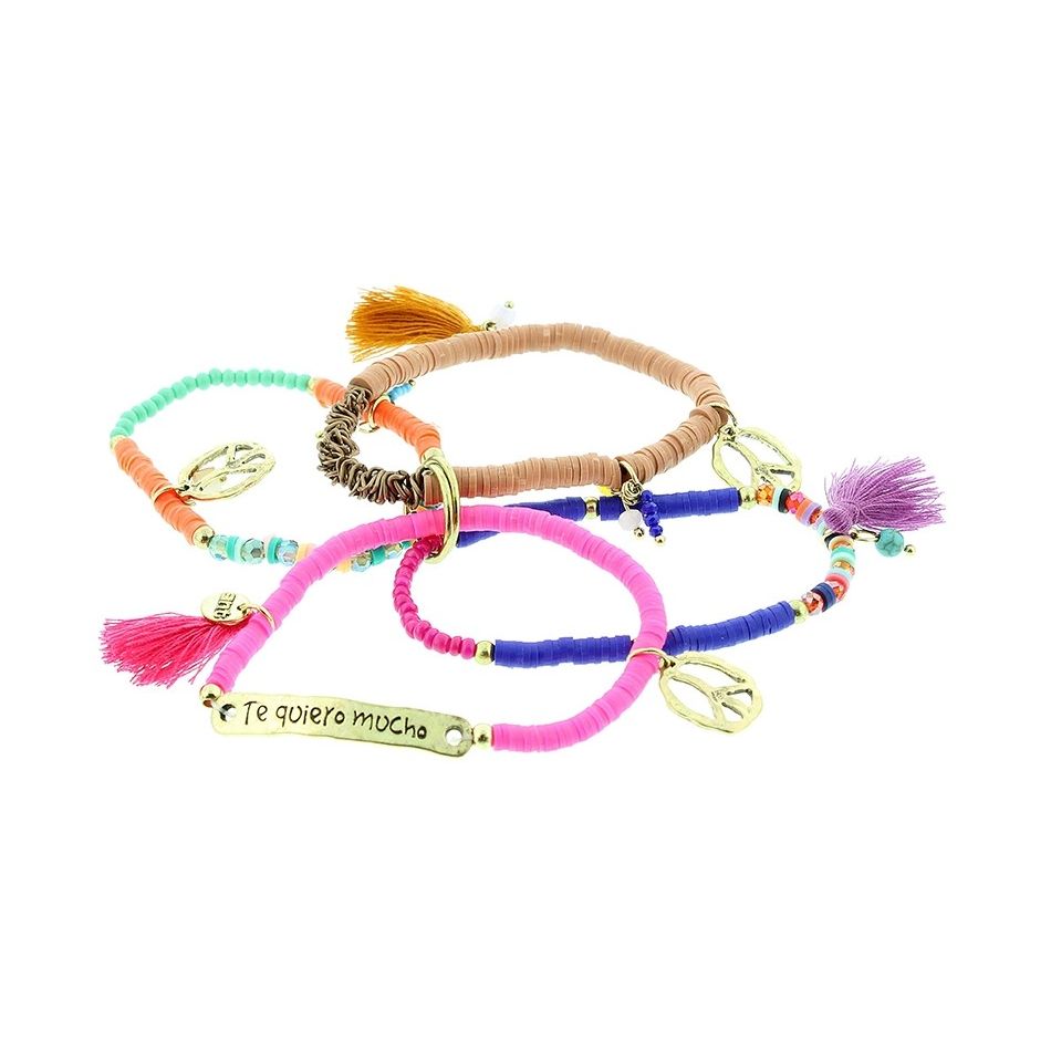 PULSERA 4 TIRAS CUENTAS