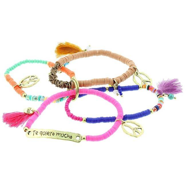 PULSERA 4 TIRAS CUENTAS