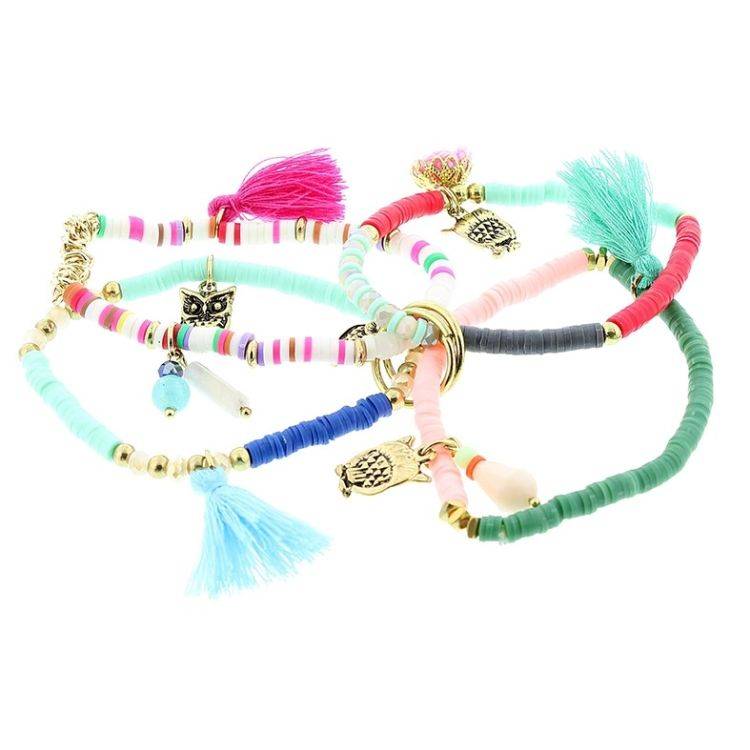 BRACELET 4 STRAPS BEADS