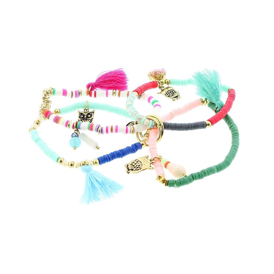 BRACELET 4 STRAPS BEADS