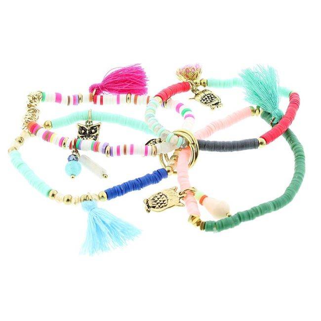BRACELET 4 STRAPS BEADS