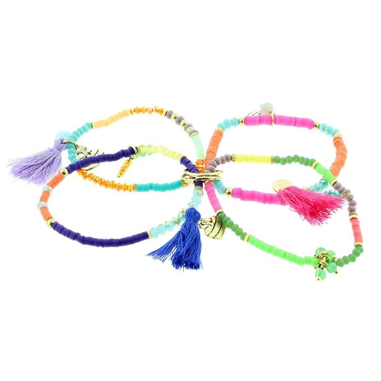 BRACELET 4 STRAPS BEADS