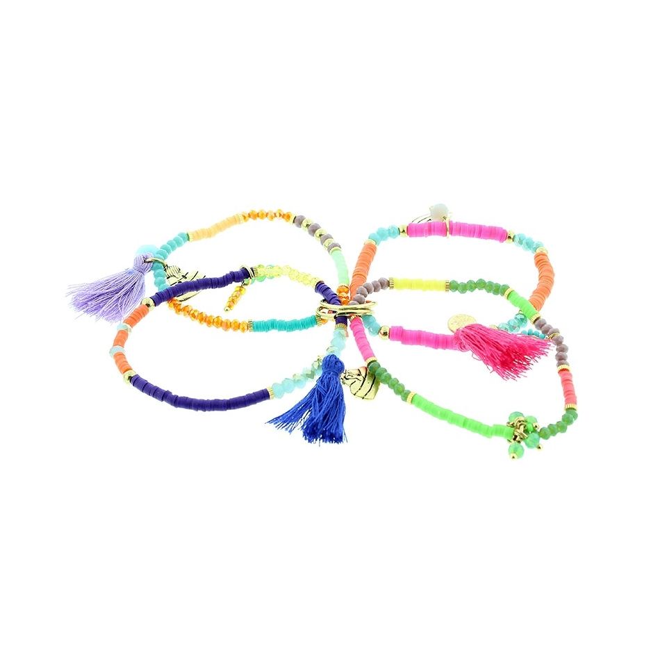 PULSERA 4 TIRAS CUENTAS