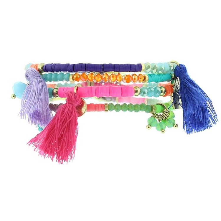 BRACELET 4 STRAPS BEADS 2