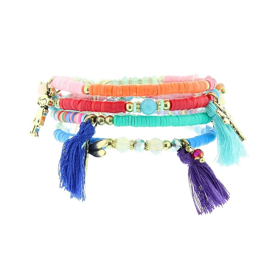 PULSERA 4 TIRAS CUENTAS