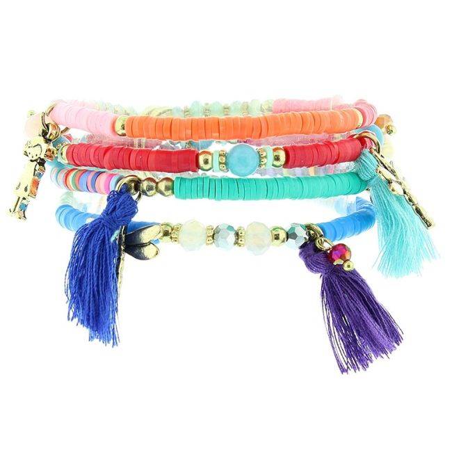 PULSERA 4 TIRAS CUENTAS