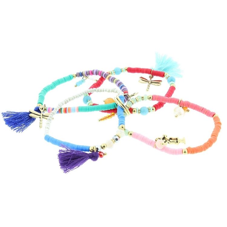 BRACELET 4 STRAPS BEADS 2