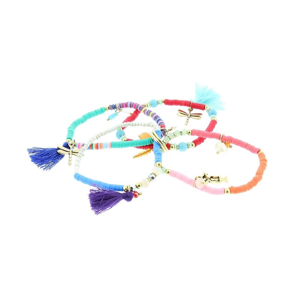 PULSERA 4 TIRAS CUENTAS