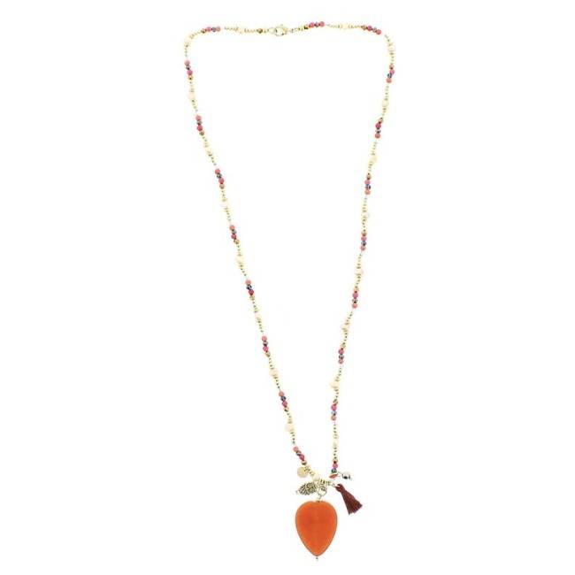 LONG STONE PENDANT NECKLACE