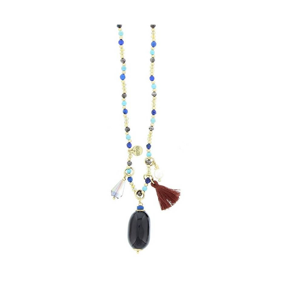LONG STONE PENDANT NECKLACE