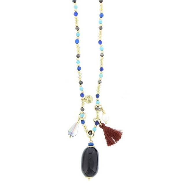 LONG STONE PENDANT NECKLACE