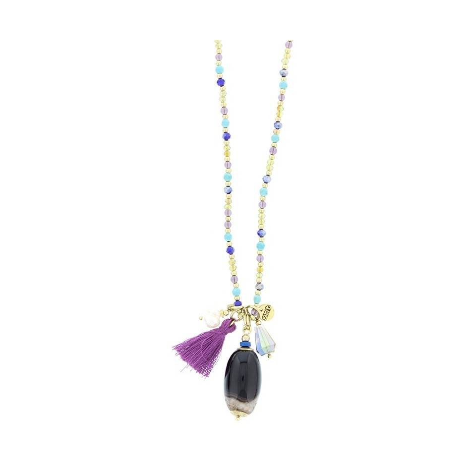 LONG STONE PENDANT NECKLACE