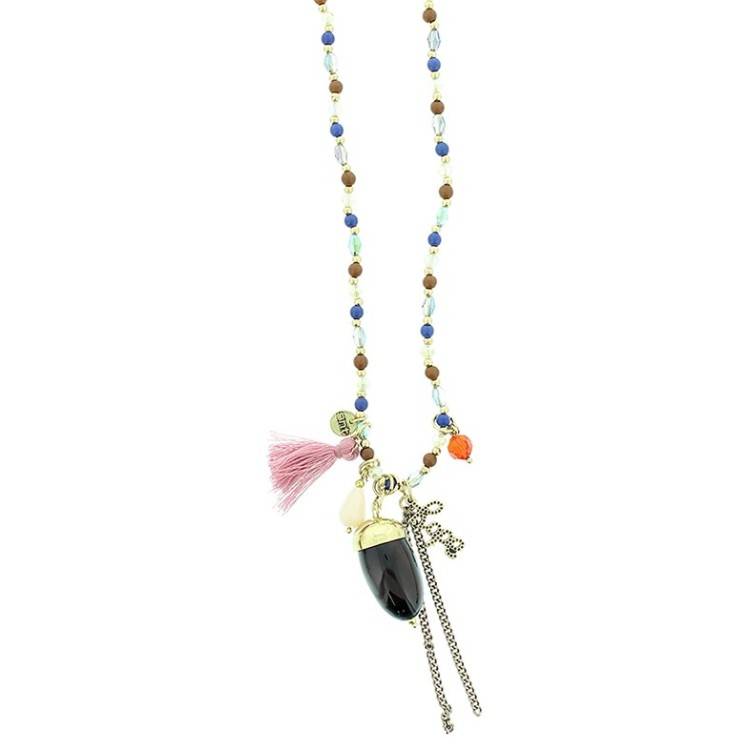 LONG STONE PENDANT NECKLACE
