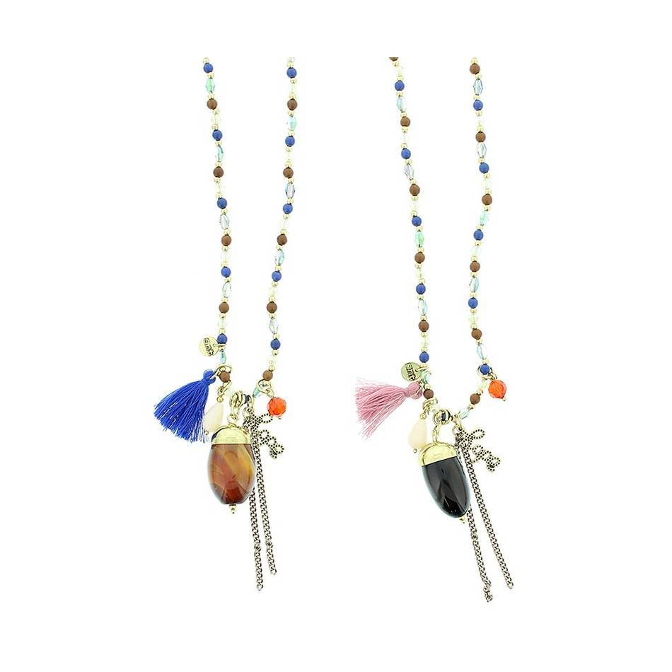 COLLAR LARGO PIEDRAS COLGANTE