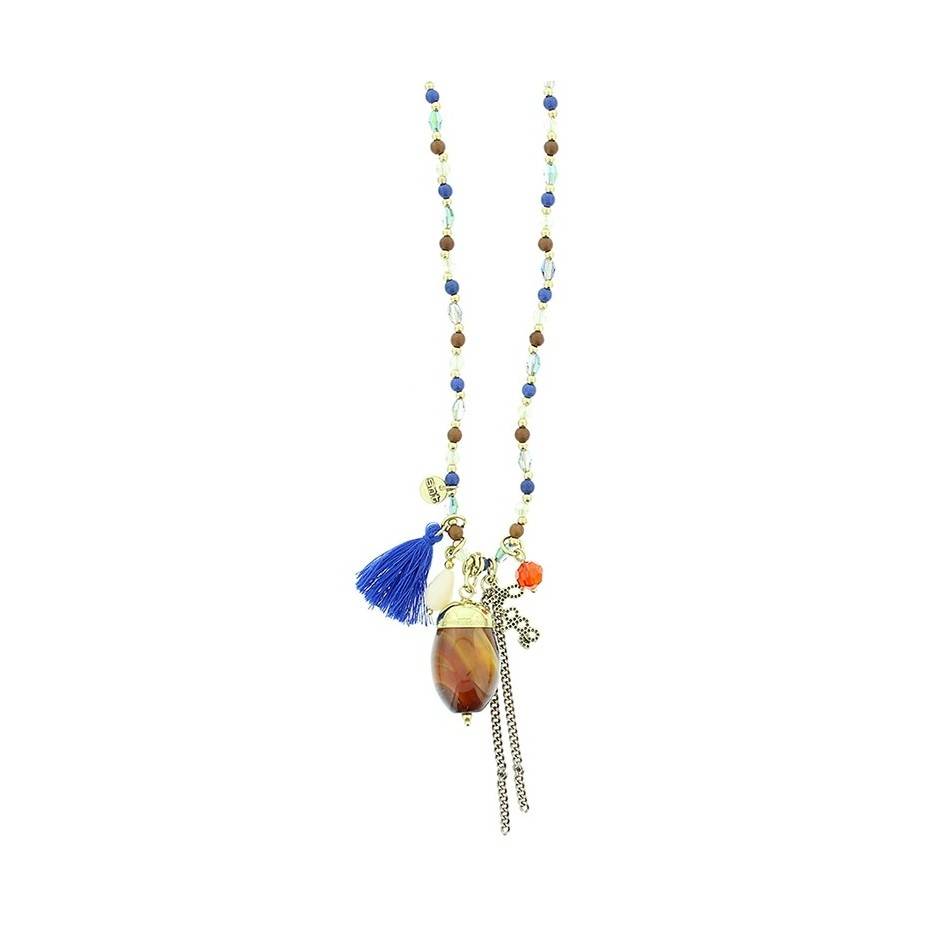 COLLAR LARGO PIEDRAS COLGANTE