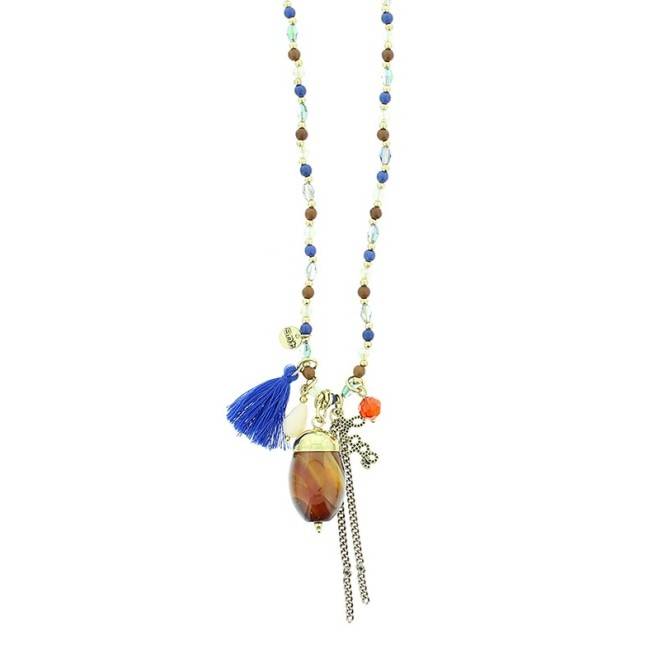 COLLAR LARGO PIEDRAS COLGANTE