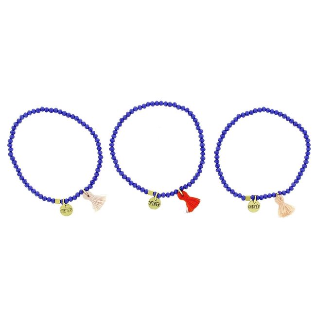 PULSERA CUENTAS FACETADAS FLECO