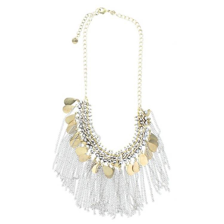 FRINGED BEADS SHORT NECKLACE