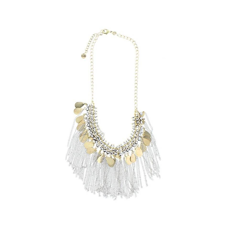FRINGED BEADS SHORT NECKLACE