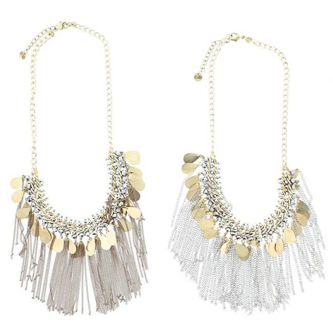 FRINGED BEADS SHORT NECKLACE