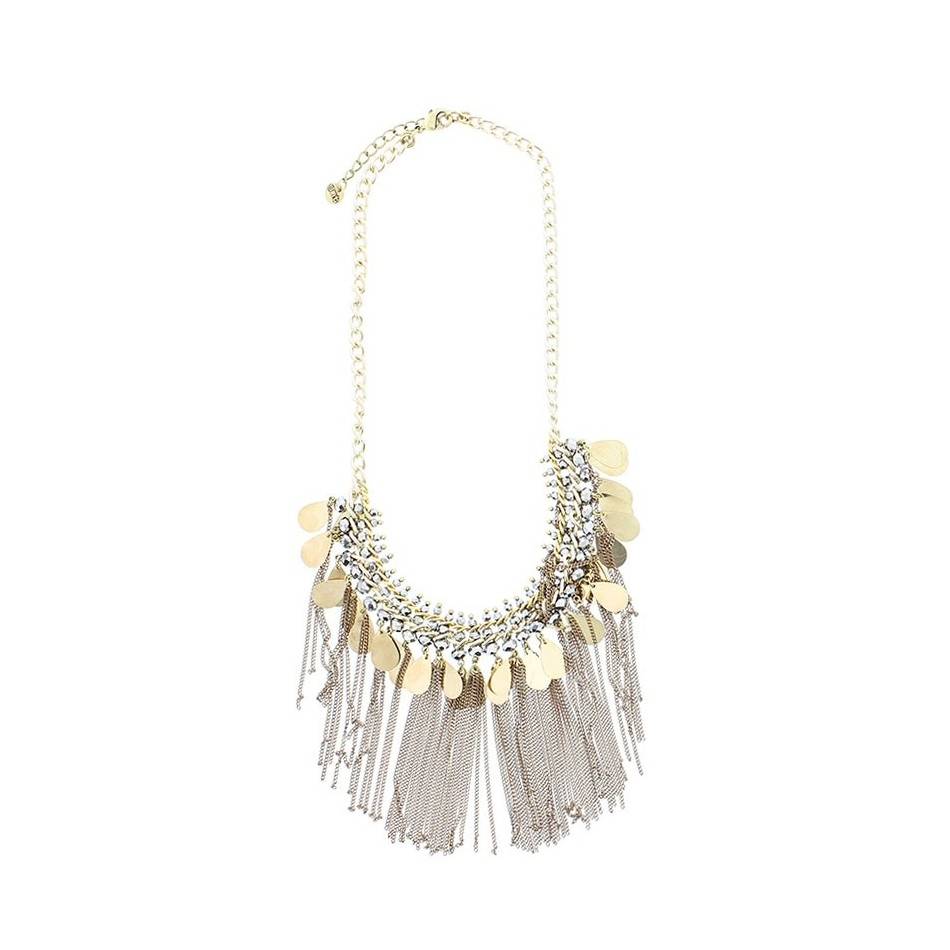 FRINGED BEADS SHORT NECKLACE
