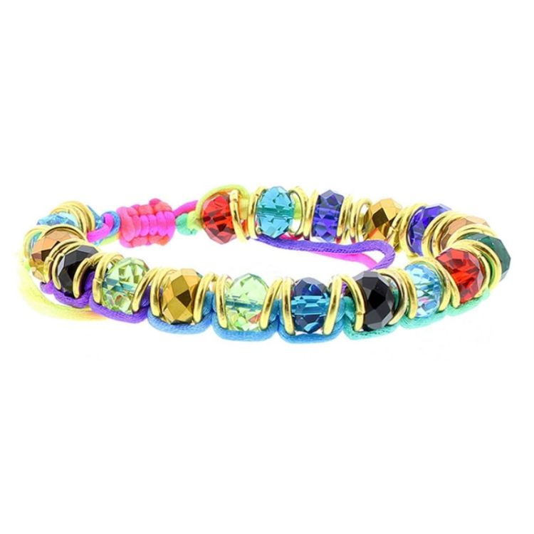 MACRAMÉ BRACELET WITH FACETED BEADS