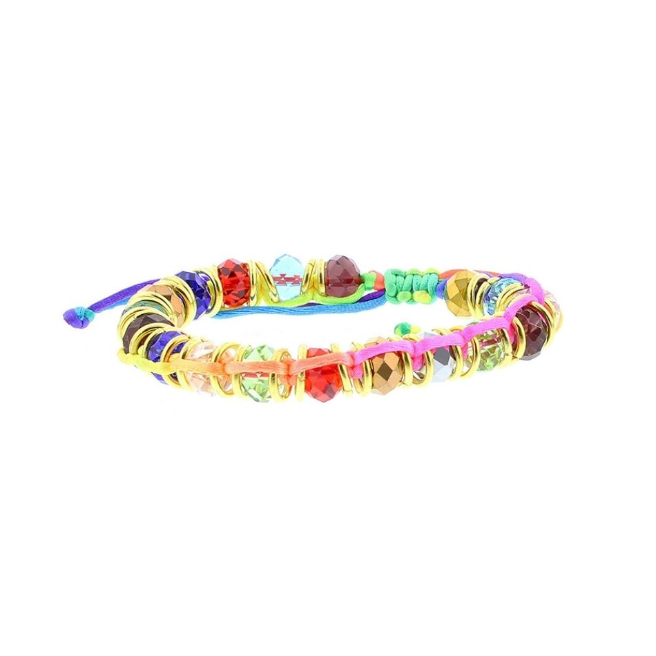 MACRAMÉ BRACELET WITH FACETED BEADS