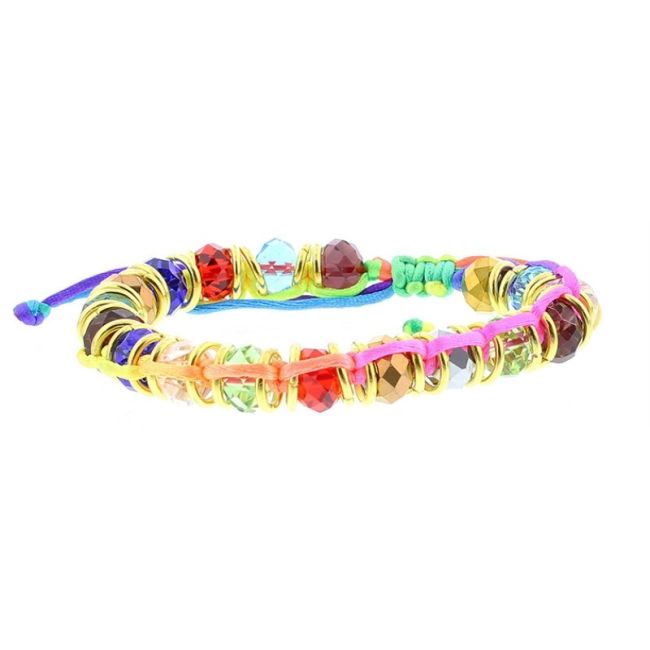 PULSERA MACRAMÉ CUENTAS FACETADAS