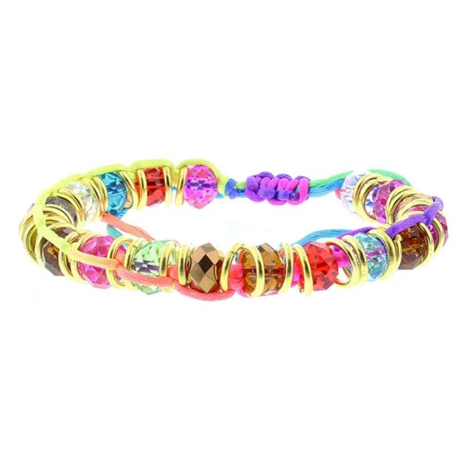 PULSERA MACRAMÉ CUENTAS FACETADAS