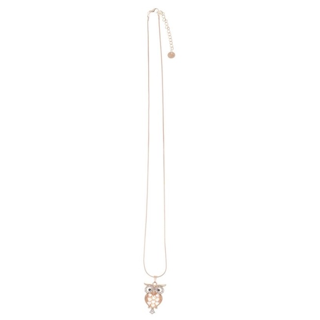CRYSTAL METAL PENDANT NECKLACE