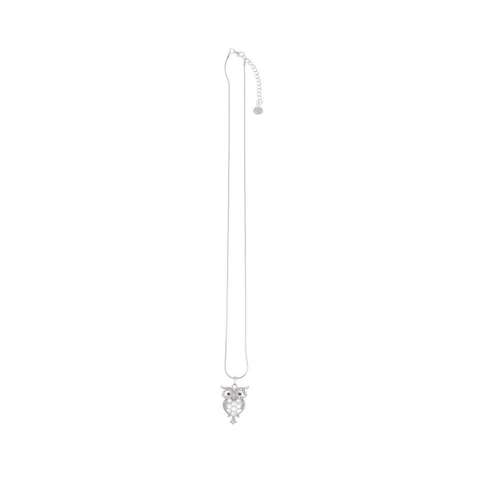CRYSTAL METAL PENDANT NECKLACE