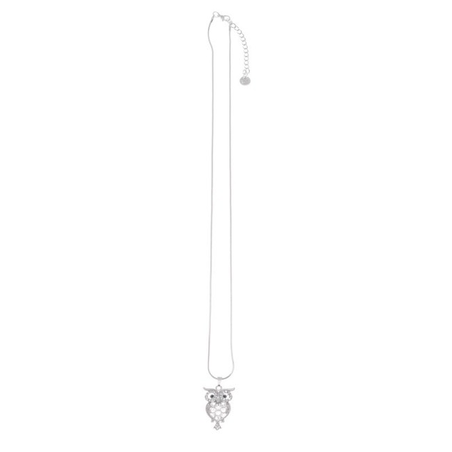 CRYSTAL METAL PENDANT NECKLACE