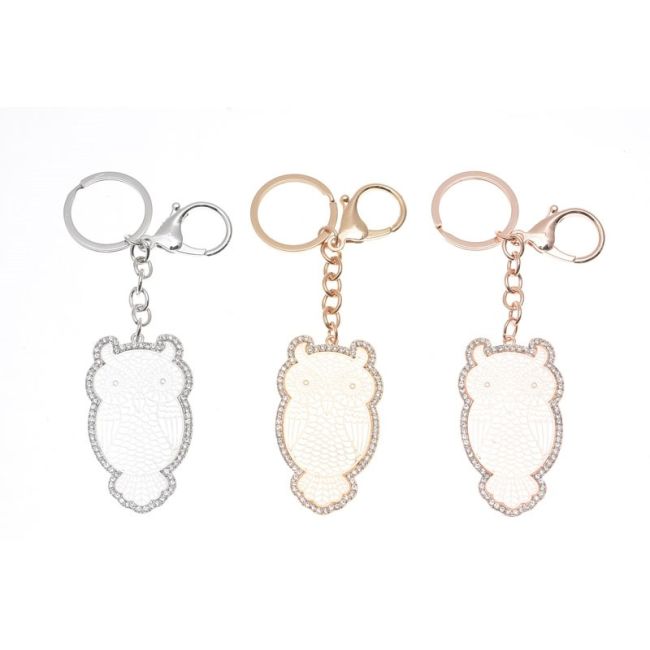 METAL FILIGREE CRYSTAL KEYCHAIN