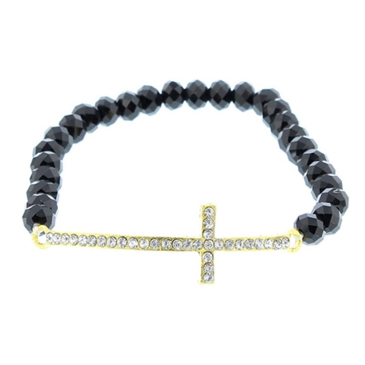 CRYSTAL CROSS FACETED BEADS BRACELET 2