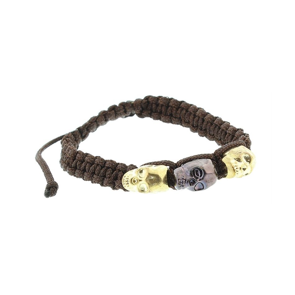 MACRAMÉ BRACELET WITH METAL BEADS