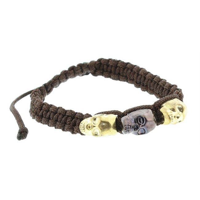 PULSERA  MACRAMÉ CUENTAS METAL