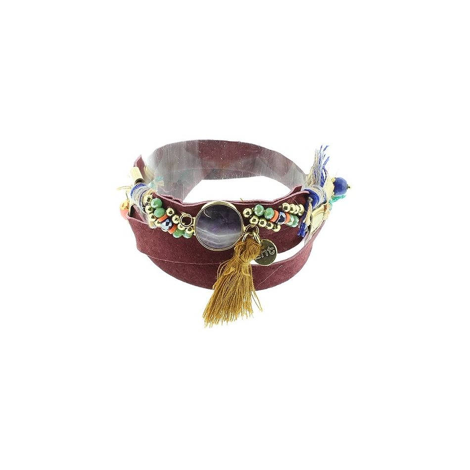 BRACELET 3 TURNS DELUXE ETHNIC LEATHER