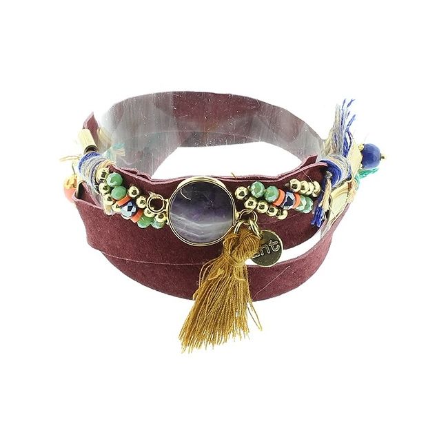 BRACELET 3 TURNS DELUXE ETHNIC LEATHER