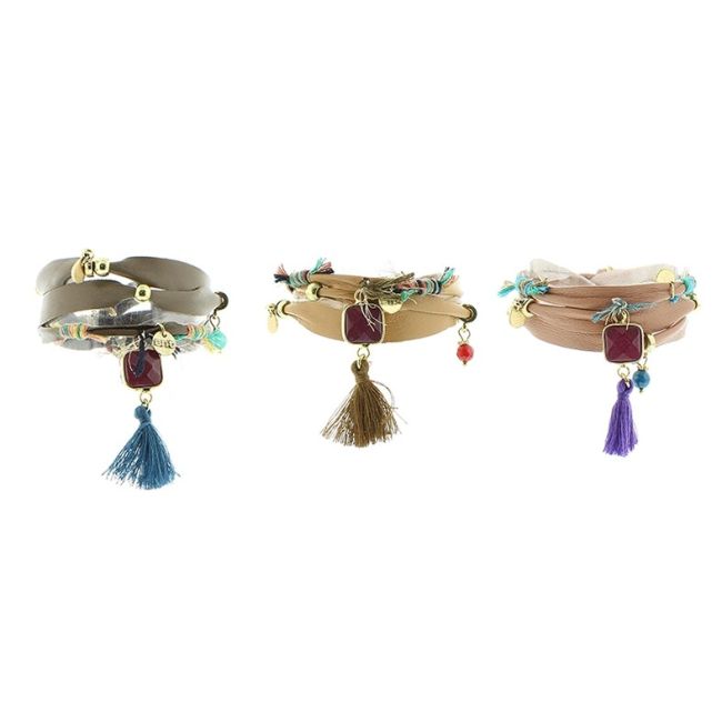 BRACELET 3 TURNS DELUXE ETHNIC LEATHER